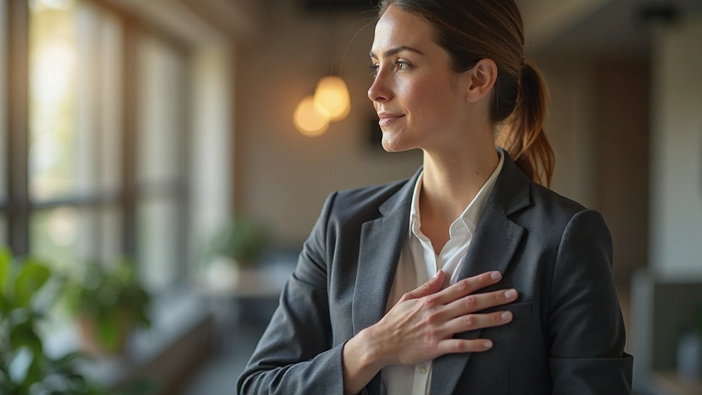 Professionele vrouw die zich concentreert op mindfulness oefening